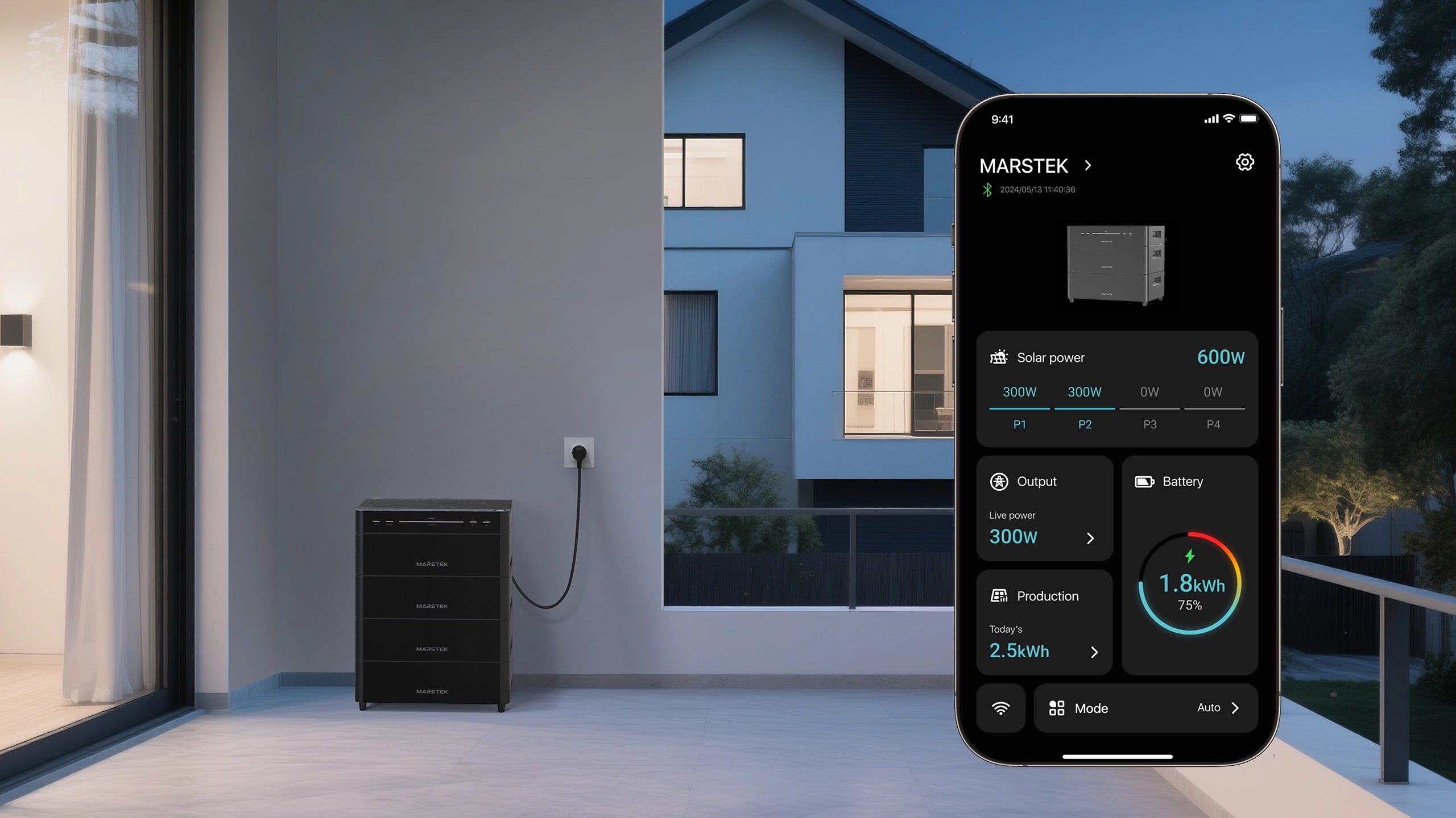 Marstek Venus D app monitoring real-time energieverbruik dashboard